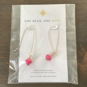 Pink and Gold dangle earrings